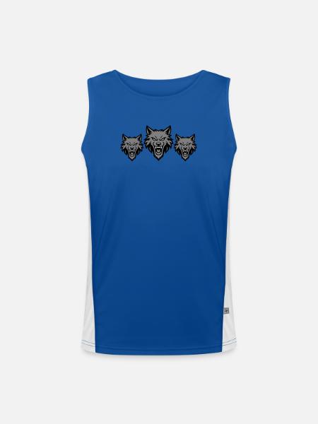 Meute d’équipe de loups - Débardeur respirant contrasté Homme - bleu/blanc