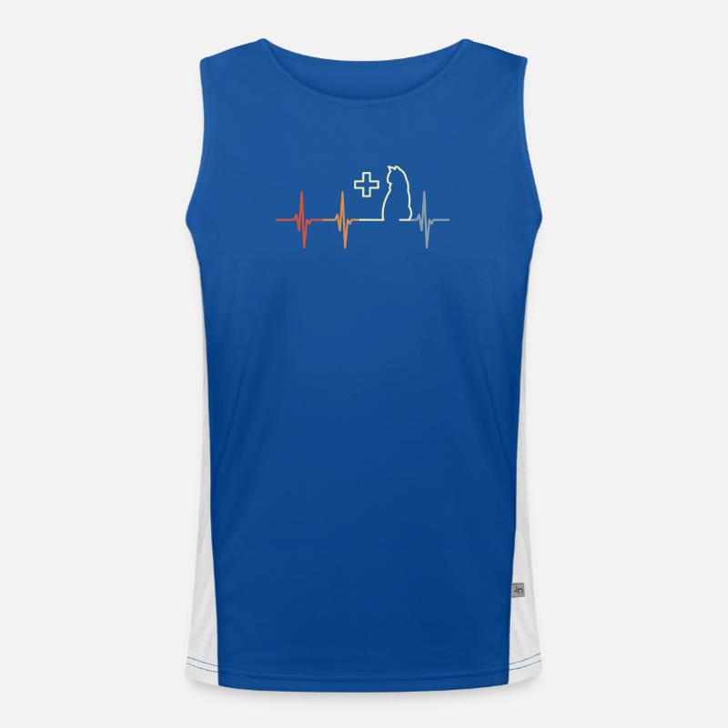 Tierarzt Katzen Herzlinie Funktionelles Kontrast-Tank Top für Männer 