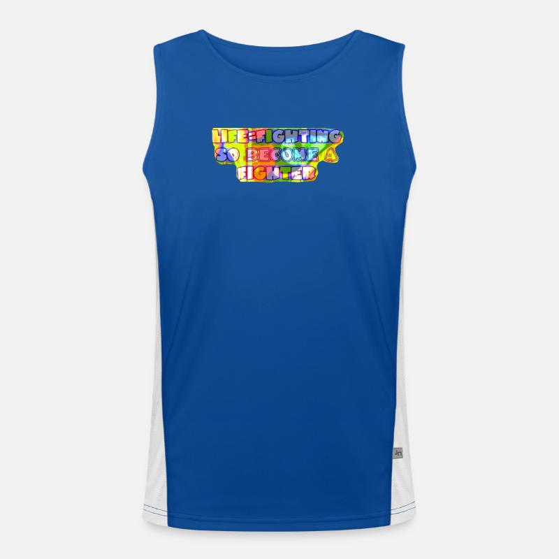 Liftening Theme Inspirational Typography Men's Functional Contrast Tank Top 