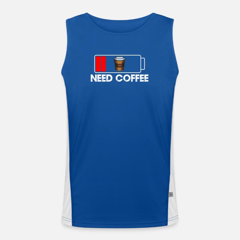 Low Battery Need Coffee Men's Functional Contrast Tank Top 