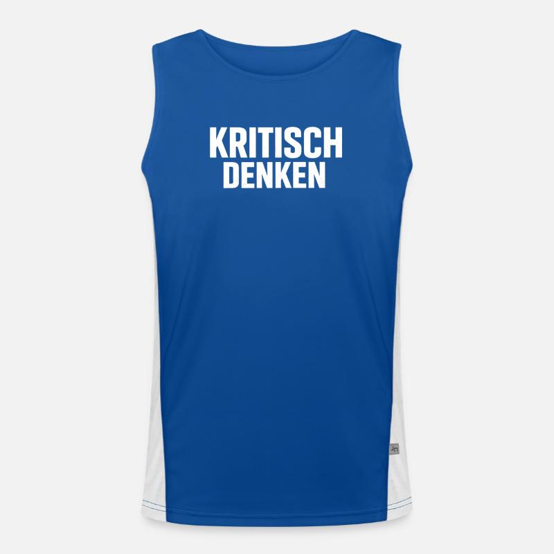Kritisch Denken – Klarer Statement Look Funktionelles Kontrast-Tank Top für Männer 