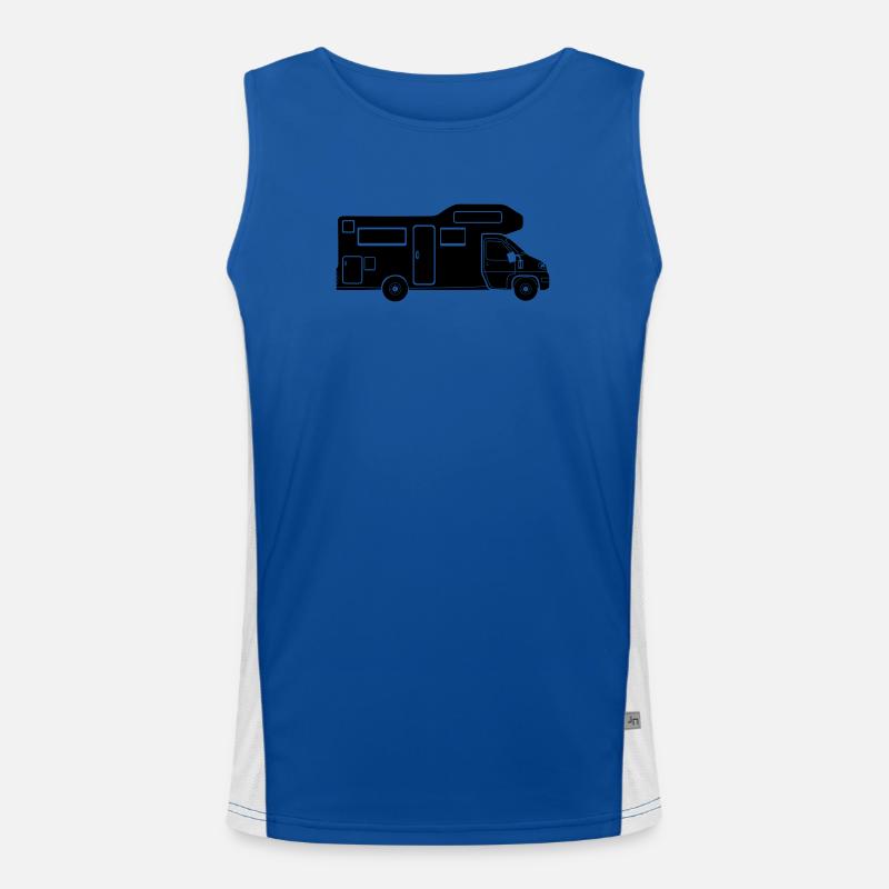 Wohnmobil-Silhouette – schlichtes Camping-Design Funktionelles Kontrast-Tank Top für Männer 
