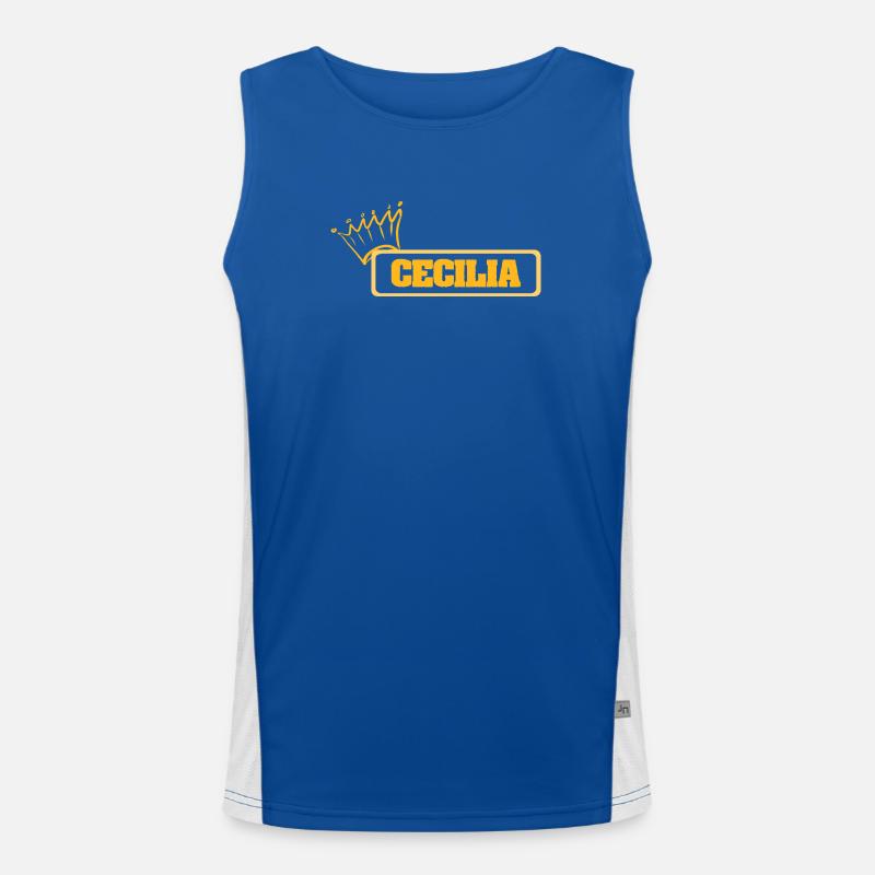 Cecilia als Name Funktionelles Kontrast-Tank Top für Männer 