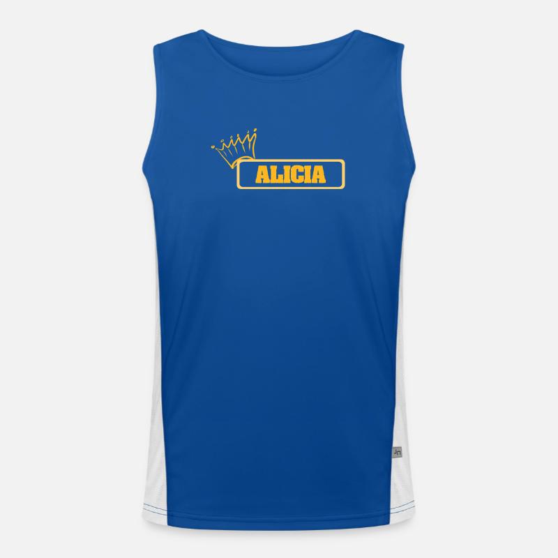 First name Alicia - Men's Functional Contrast Tank Top  - royal/white