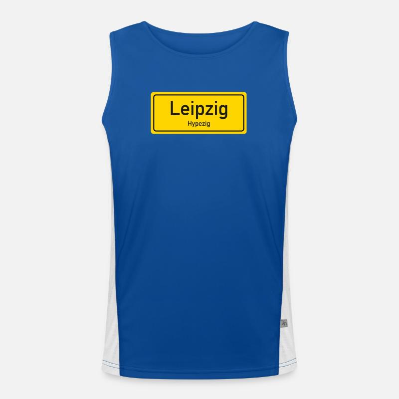 Leipzig place name germany - Men's Functional Contrast Tank Top  - royal/white