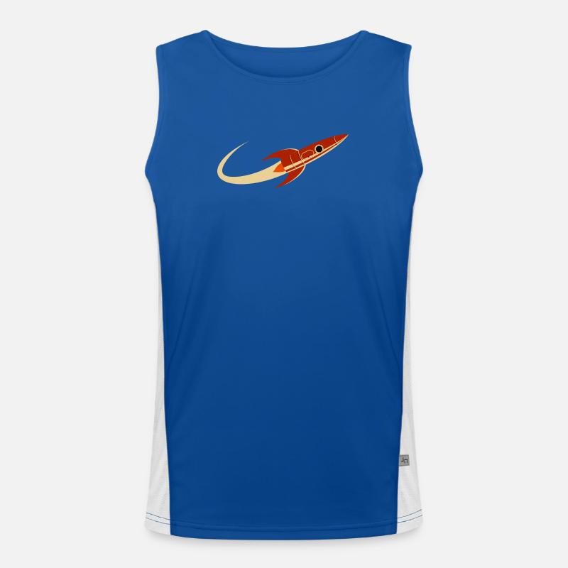 Red Space Rocket - Men's Functional Contrast Tank Top  - royal/white