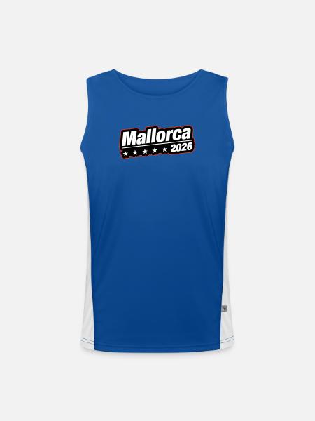 Mallorca 2026 - Funktionelles Kontrast-Tank Top für Männer  - Royal/Weiß