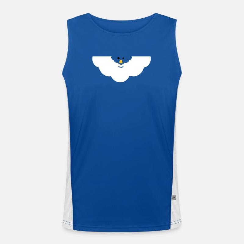 Kuschelige Wolken-Gesicht Funktionelles Kontrast-Tank Top für Männer 