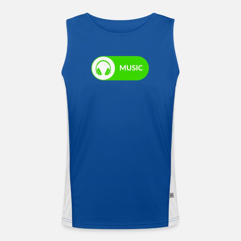 Music button Men's Functional Contrast Tank Top 