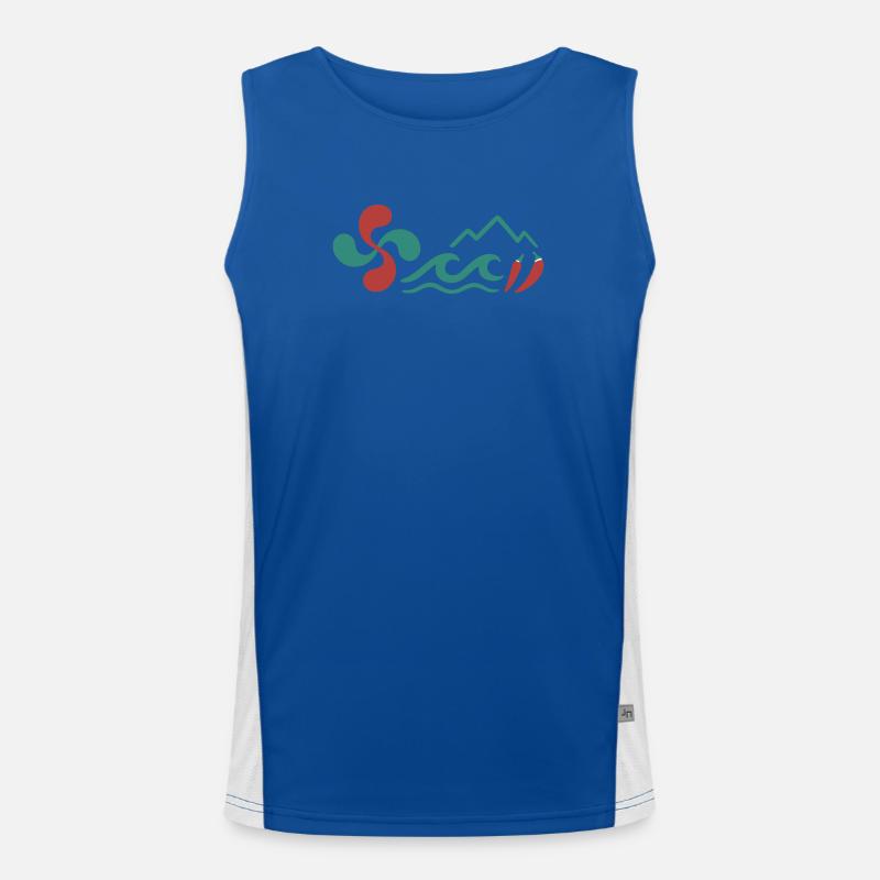 Berg- und buntes Chili-Pfeffer-Muster Funktionelles Kontrast-Tank Top für Männer 