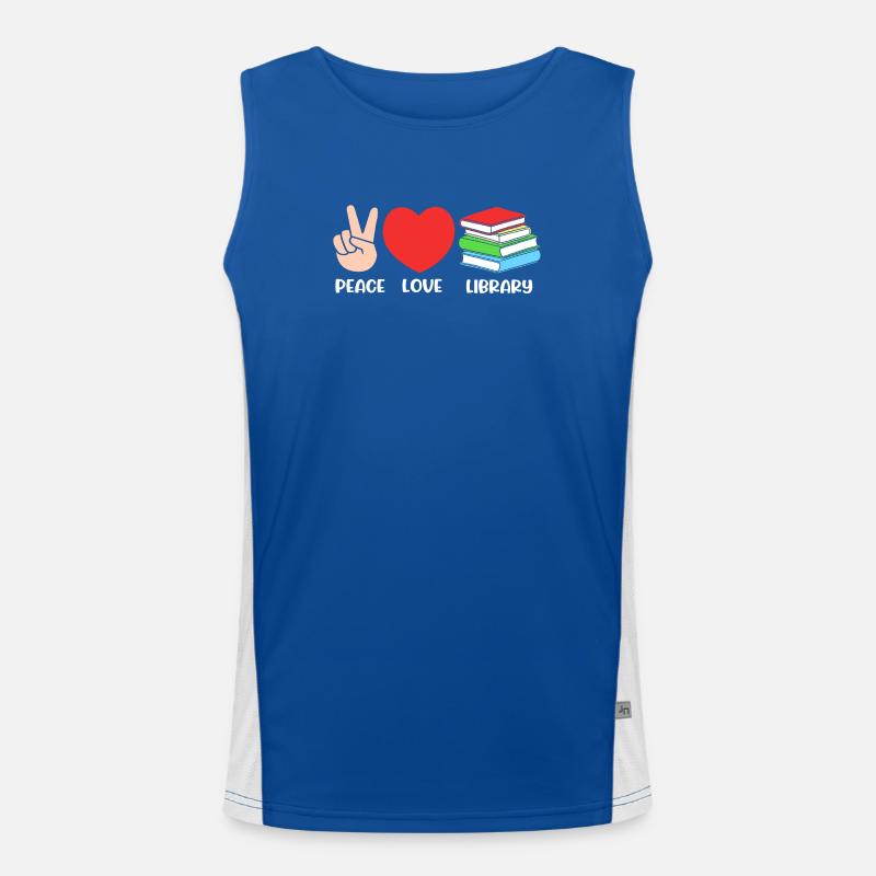 Book Bookworm Library Reading Bookworm Men's Functional Contrast Tank Top 
