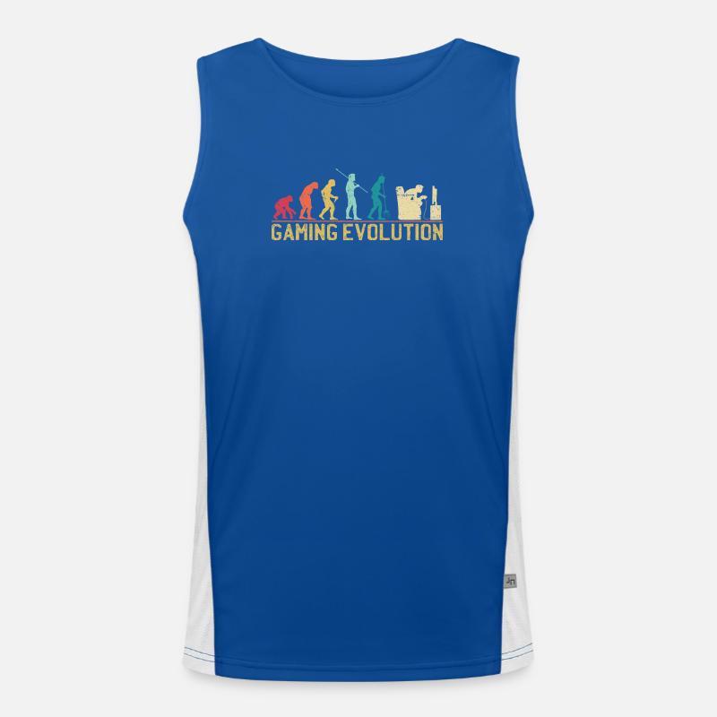 Gaming Evolution Artwork - Men's Functional Contrast Tank Top  - royal/white