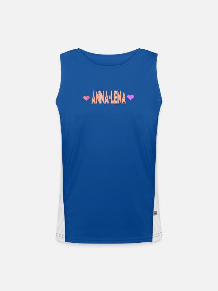 Anna-Lena - Men's Functional Contrast Tank Top  - royal/white - Front