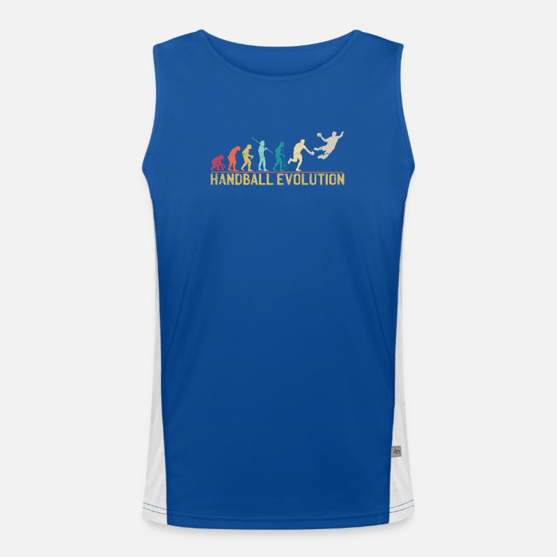 Handball Evolution Progression Design - Men's Functional Contrast Tank Top  - royal/white
