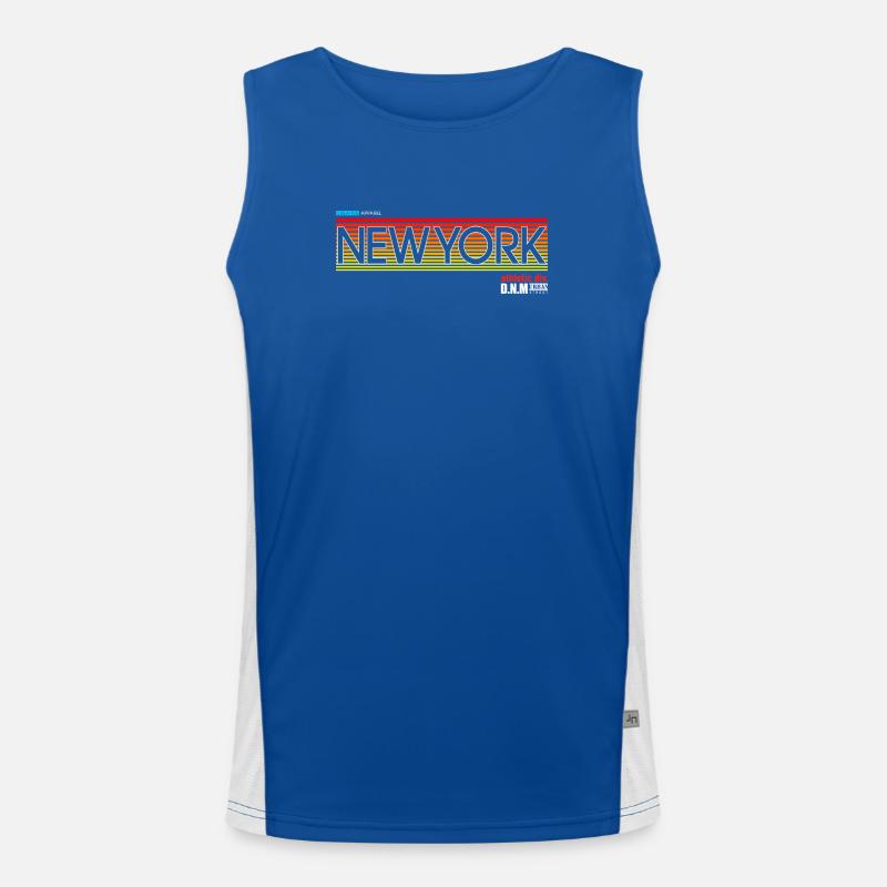 New York Skyline Sunset Design Men's Functional Contrast Tank Top 