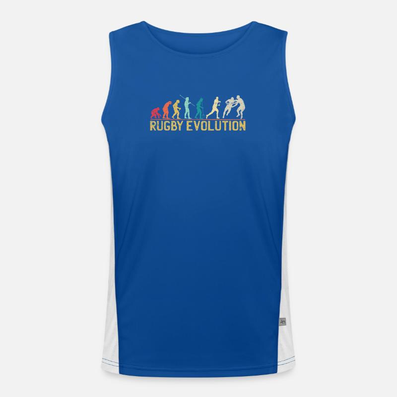 Rugby Evolution Silhouette Design - Men's Functional Contrast Tank Top  - royal/white