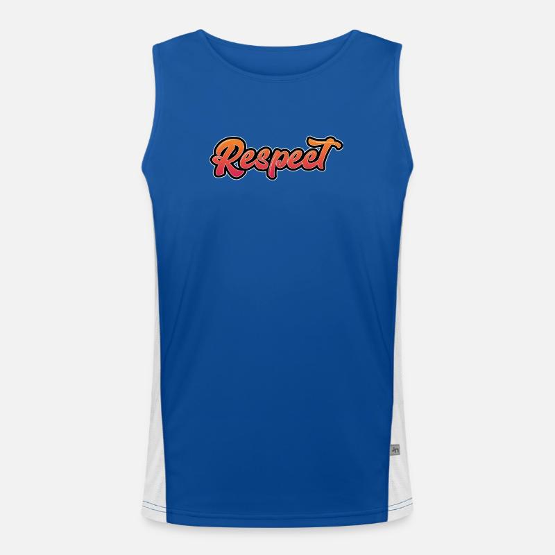 Respekt lettering in dynamic design - Men's Functional Contrast Tank Top - royal/white