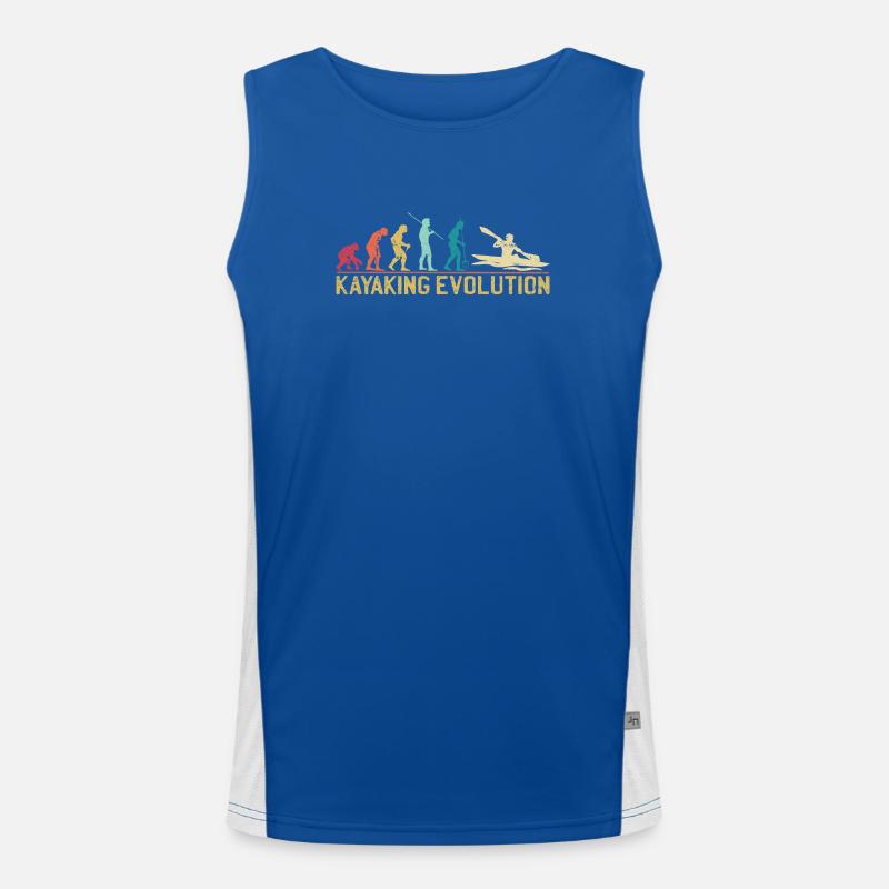 Kayaking Evolution Illustration - Men's Functional Contrast Tank Top  - royal/white