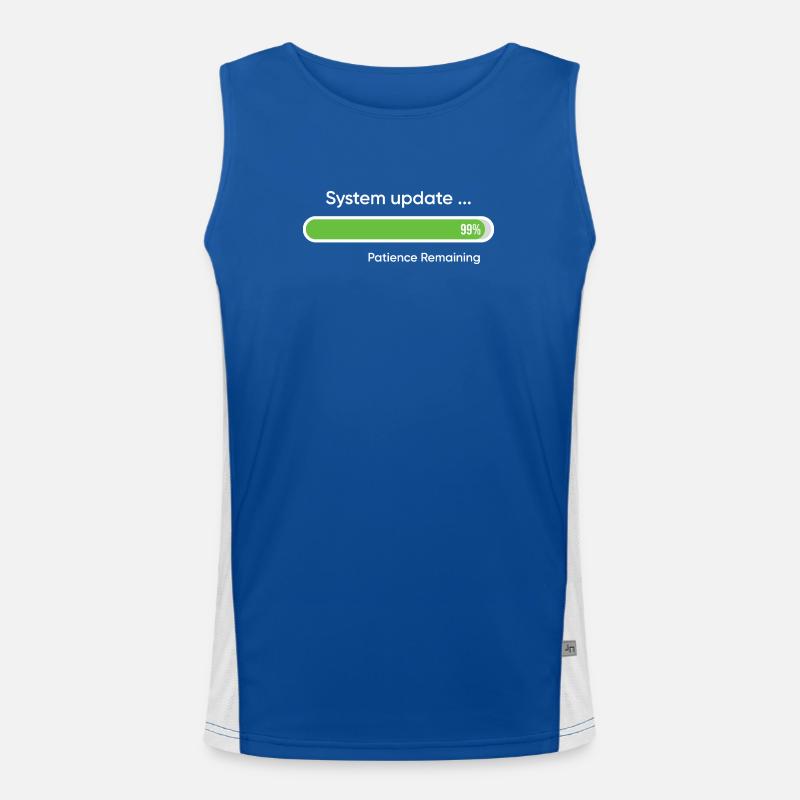 System Update 99% Patience Remaining - Men's Functional Contrast Tank Top  - royal/white