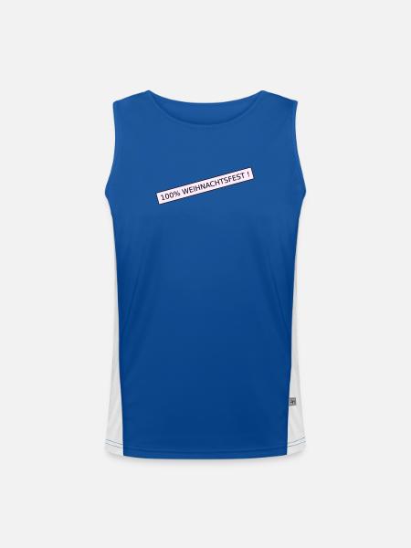 Noël à 100 % - Débardeur respirant contrasté Homme  - bleu/blanc