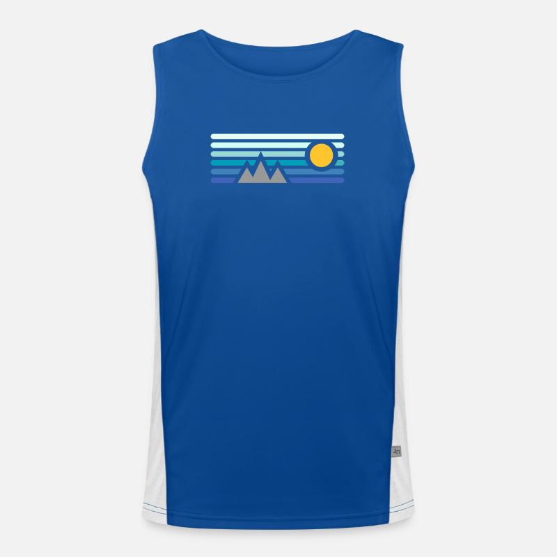 mountains - Men's Functional Contrast Tank Top - royal/white