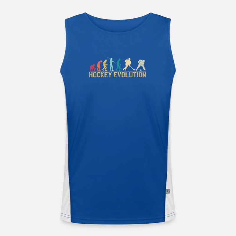 Hockey Evolution Silhouette Design - Men's Functional Contrast Tank Top  - royal/white