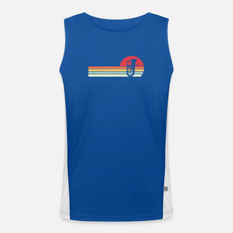 Rainbow Brass Sunset - Men's Functional Contrast Tank Top - royal/white