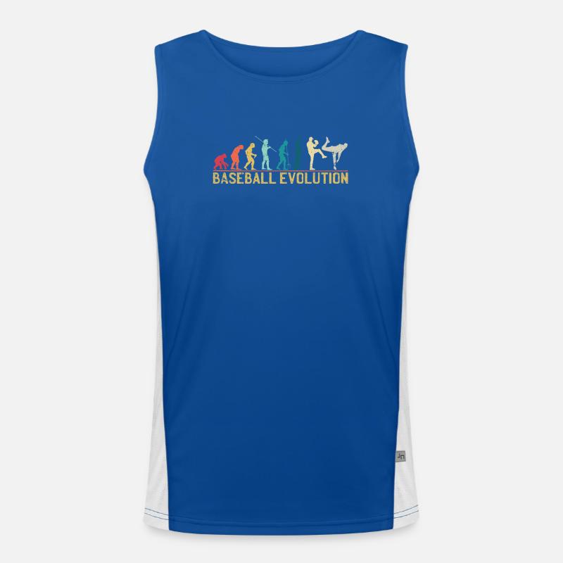 Baseball Evolution Illustration - Men's Functional Contrast Tank Top  - royal/white