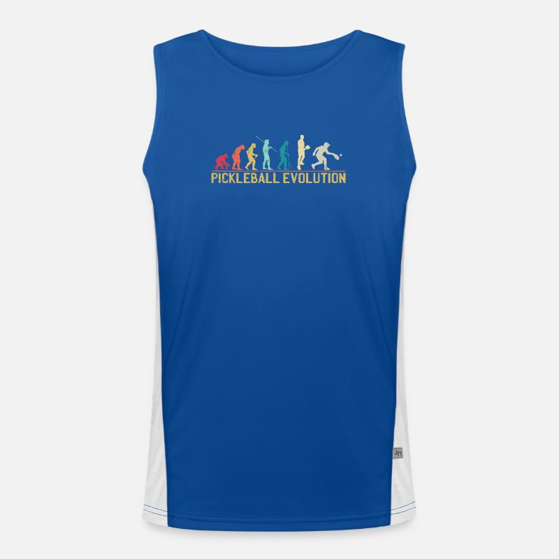 Pickleball Evolution Progression Design - Men's Functional Contrast Tank Top  - royal/white