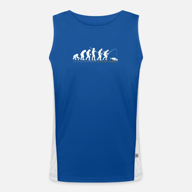FISHING EVOLUTION (white version) - Men's Functional Contrast Tank Top  - royal/white