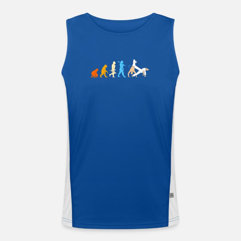 Capoeira Evolution - Men's Functional Contrast Tank Top  - royal/white