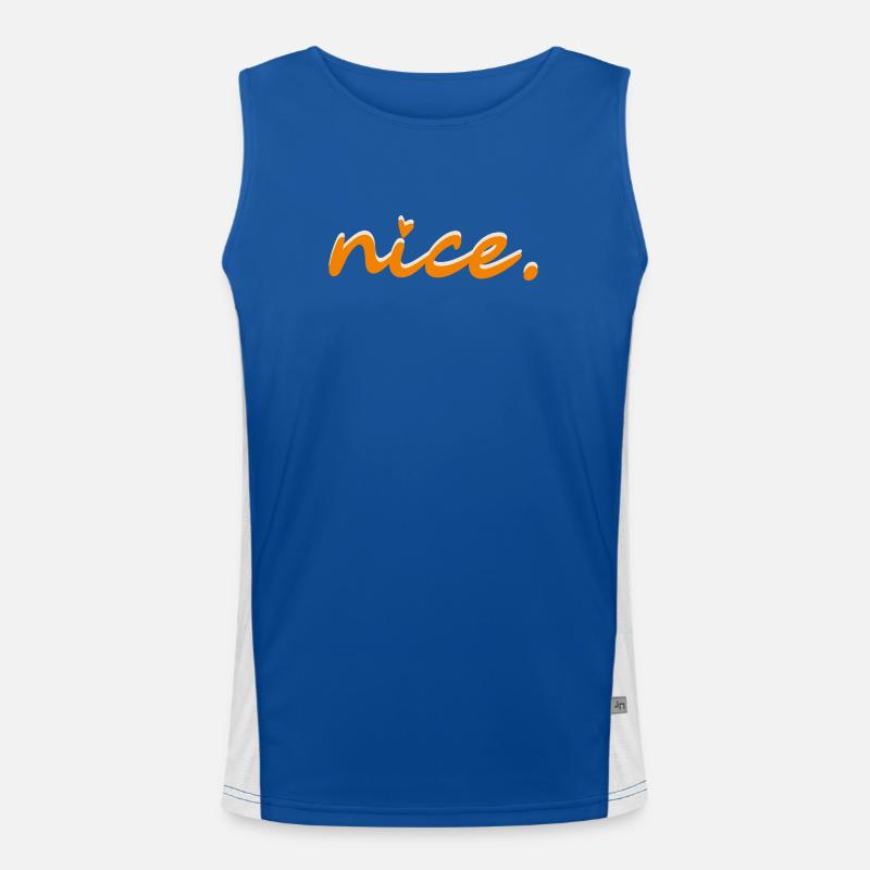 nice (orange with light shadow) - Men's Functional Contrast Tank Top  - royal/white