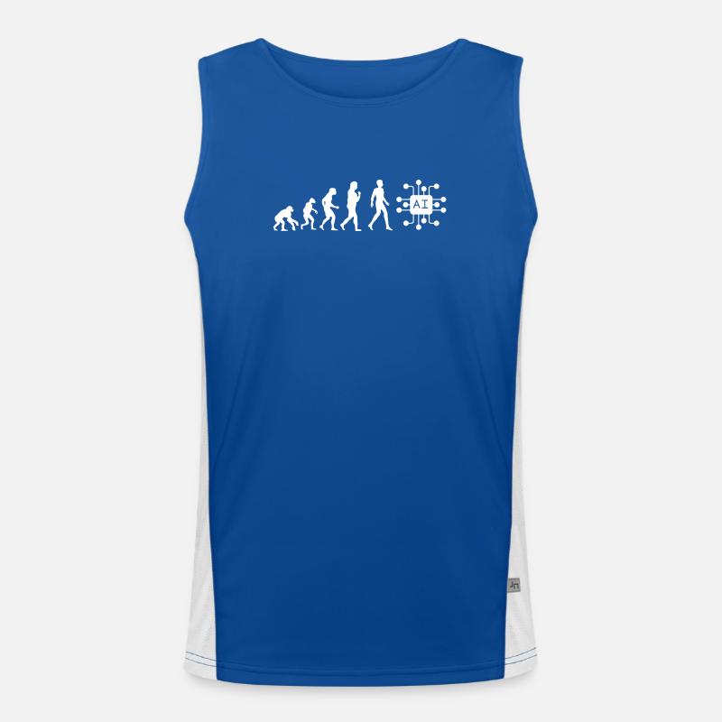 T-Shirt-Evolution KI Künstliche Intelligenz Spaß Funktionelles Kontrast-Tank Top für Männer 