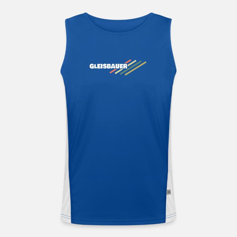 Workplace Track Builder - Men's Functional Contrast Tank Top  - royal/white