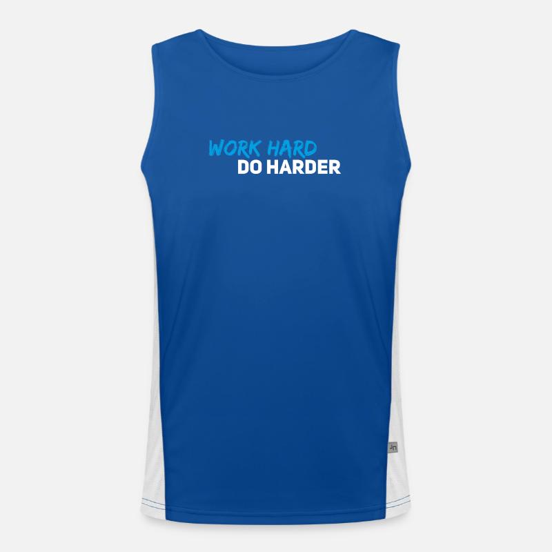 Work hard do harder - Men's Functional Contrast Tank Top  - royal/white