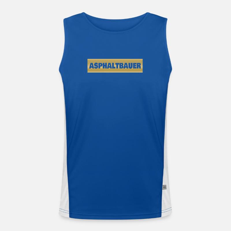 Asphalt Builder - Men's Functional Contrast Tank Top  - royal/white