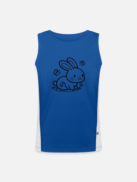 Lapin mignon Lapin - Débardeur respirant contrasté Homme - bleu/blanc