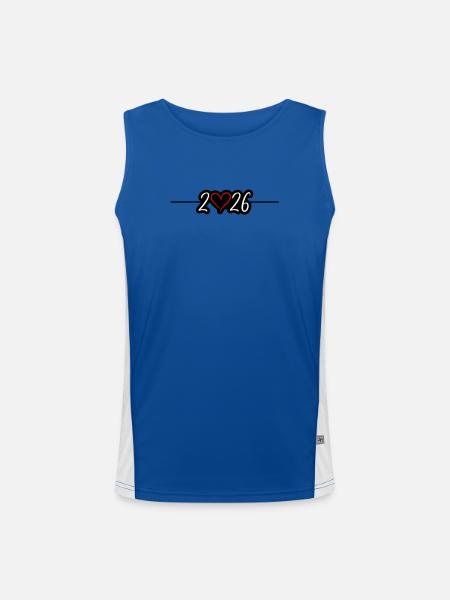 2026 Herz - Funktionelles Kontrast-Tank Top für Männer - Royal/Weiß