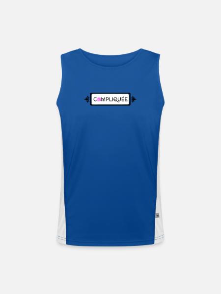 Compliquée - Débardeur respirant contrasté Homme - bleu/blanc