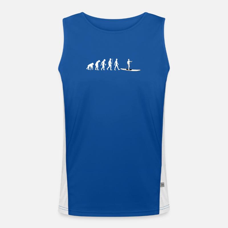 Evolution to Stand-Up Paddleboard - Men's Functional Contrast Tank Top  - royal/white