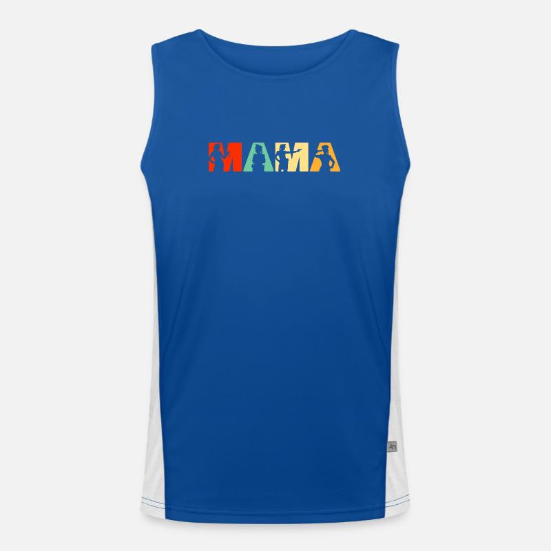 Polizei Mama Polizei Mutter Retro Funktionelles Kontrast-Tank Top für Männer 