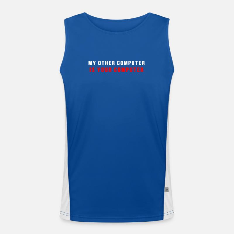 Mein anderer Computer ist dein Computer - Funktionelles Kontrast-Tank Top für Männer  - Royal/Weiß