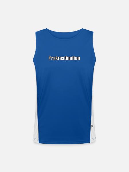 Prokrastination - Funktionelles Kontrast-Tank Top für Männer - Royal/Weiß