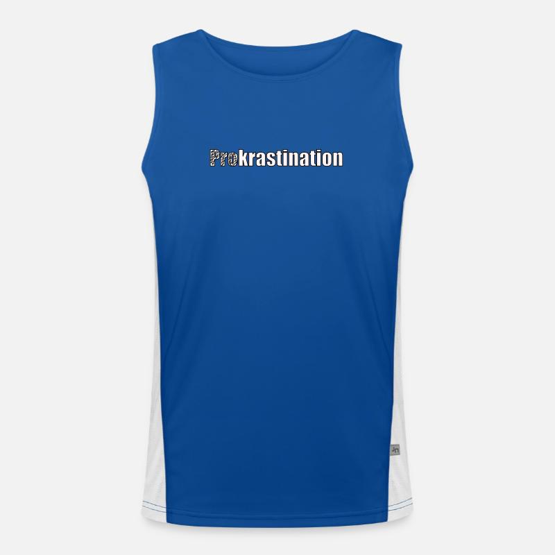 Procrastination - Men's Functional Contrast Tank Top  - royal/white