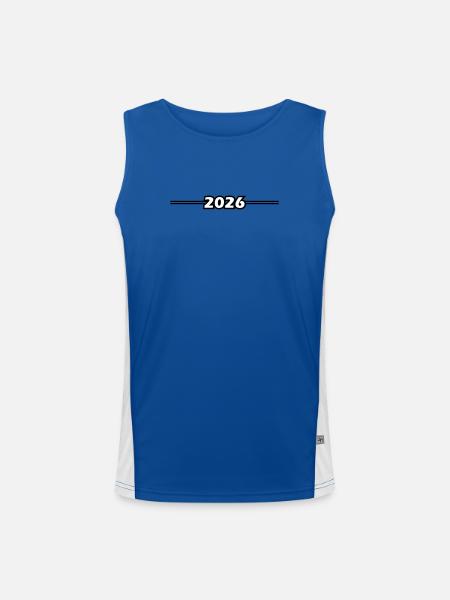 2026 Strich Element - Funktionelles Kontrast-Tank Top für Männer  - Royal/Weiß