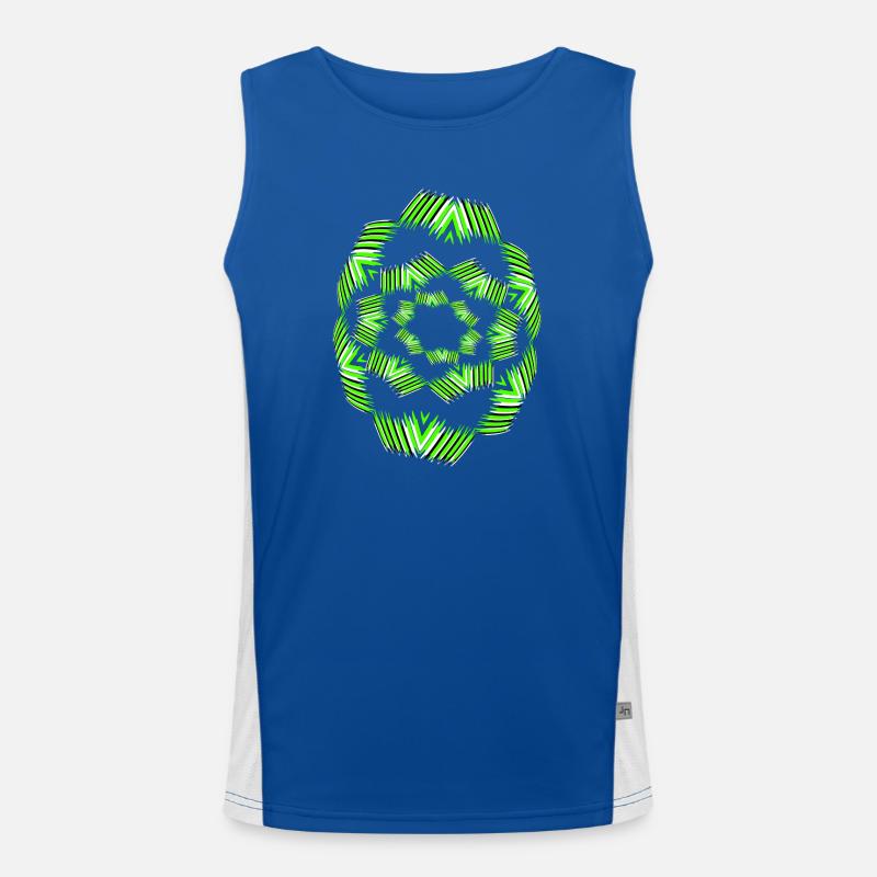 Neon Mandala Fächer Muster Funktionelles Kontrast-Tank Top für Männer 