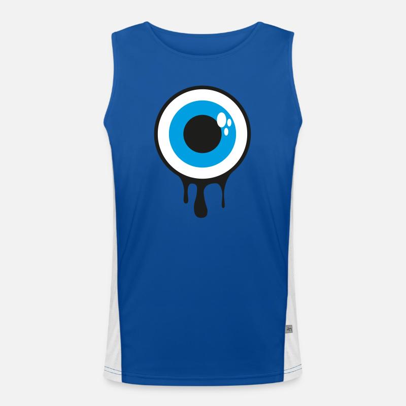 Dripping Eye - Men's Functional Contrast Tank Top  - royal/white