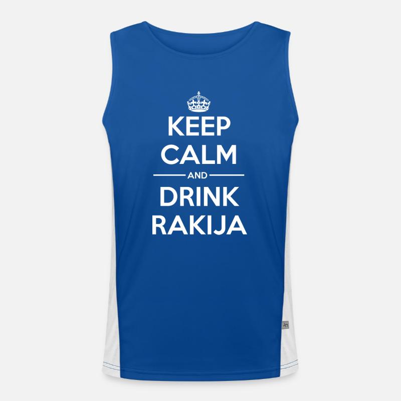 Drinks Keep calm Rakija Men's Functional Contrast Tank Top 