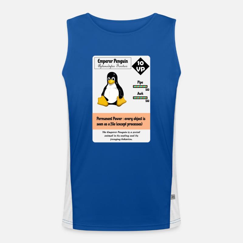Linux board game card Men's Functional Contrast Tank Top 