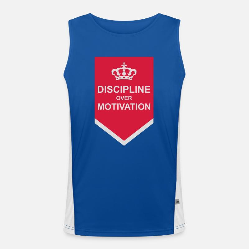 Citation de discipline sur la motivation Débardeur respirant contrasté Homme 